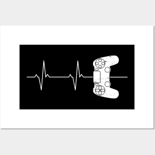 Video Game Lover - Gamer Heartbeat Posters and Art